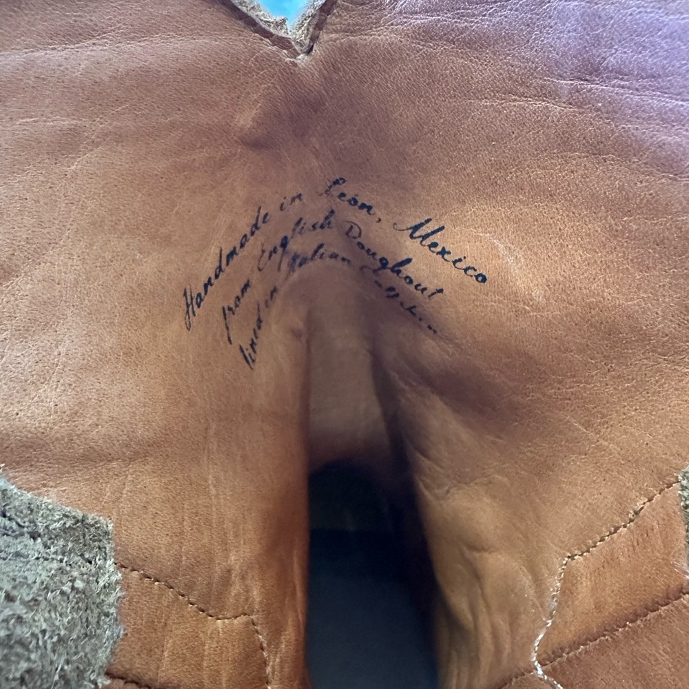 Ariat Men’s Bench Made Clanton Western Boots – Oiled Tan Roughout, Size 10D - Picture 10 of 10